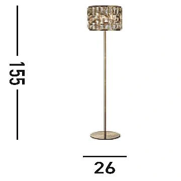 Piantana Classico Gioiello Acciaio Ottone Vetro 1 Luce E27 EU6589AB