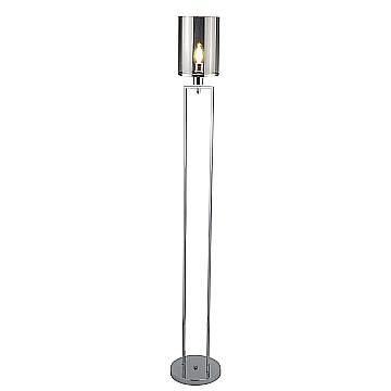 Piantana Contemporaneo Catalina Acciaio Cromo Vetro Fumè 1 Luce E27 EU9053CC