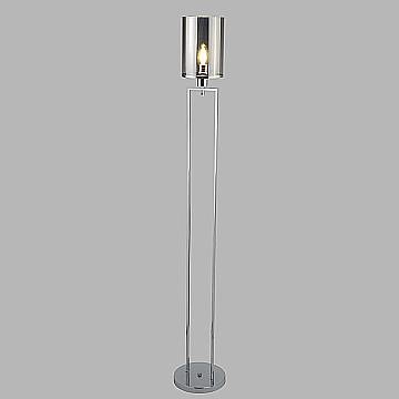 Piantana Contemporaneo Catalina Acciaio Cromo Vetro Fumè 1 Luce E27 EU9053CC