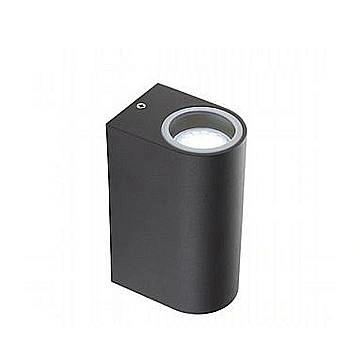 Applique Da Esterno Moderna Bobo Alluminio E Vetro Grigio 2 Luci Gu10
