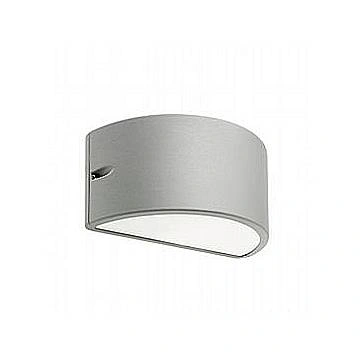 Applique Esterno Moderna Umbe Chiusa Alluminio E Termoplastica Grigio 1 Luce E27