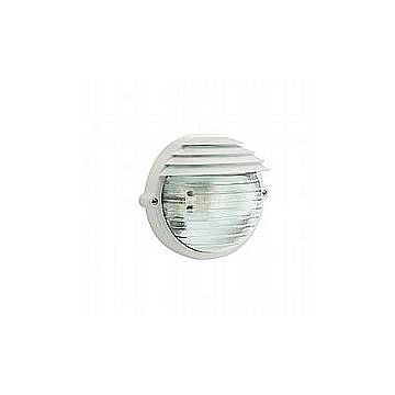 Applique Piccola Esterno Palpebra Tonda Alluminio E Vetro Bianco 1 Luce E27