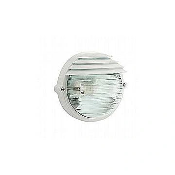 Applique Da Esterno Moderna Palpebra Tonda Alluminio E Vetro Bianco 1 Luce E27