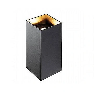 Applique Da Esterno Moderna Tower Alluminio E Vetro Nero E Oro Led 6,6W 3000K
