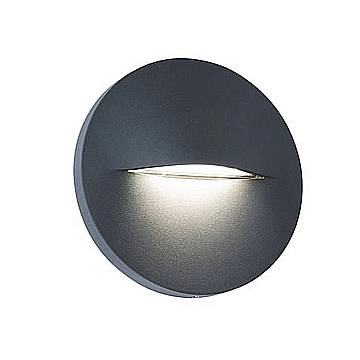 Segnapasso Tondo Moderno Open Alluminio Grafite 3W Led 3000K Segnapasso Tondo Moderno Open Alluminio Grafite 3W Led 3000K