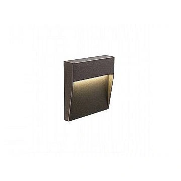 Applique Esterno Moderna Geo Square Alluminio E Termoplastica Caffè Led 3W 4000K