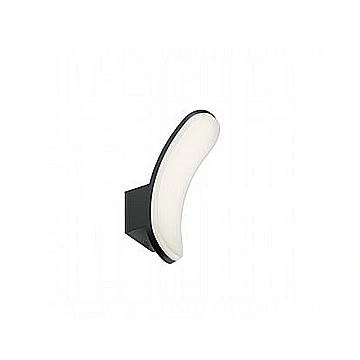 Applique Esterno Moderna Virgola Alluminio E Termoplastica Grigio Led 15W 4000K