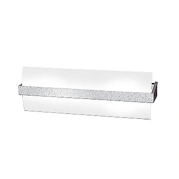 Applique Contemporanea Wood Metallo Foglia Argento Vetro Bianco 2 Luci E27 L40Cm