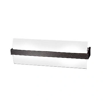Applique Contemporanea Wood Metallo Nerowengè Vetro Bianco 2 Luci E27 L40Cm