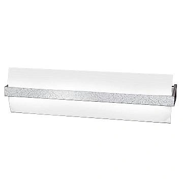 Applique Contemporanea Wood Metallo Foglia Argento Vetro Bianco 2 Luci E27 L50Cm