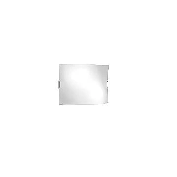 Applique Contemporanea Wing Metallo Vetro Bianco Satinato 2 Luci E27 36Cm