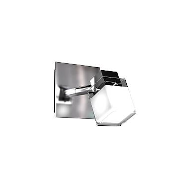 Applique Contemporanea Dice Metallo Cromo Vetro Trasparente Satinato 1 Luce G9 Applique Contemporanea Dice Metallo Cromo Vetro Trasparente Satinato 1 Luce G9