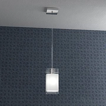 Sospensione Contemporanea Wild Metallo Cromo Vetro Satinato 1 Luce E27