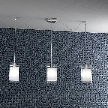 Sospensione Contemp Decentratori Wild Metallo Cromo Vetro Satinato 3 Luci E27 Sospensione Contemp Decentratori Wild Metallo Cromo Vetro Satinato 3 Luci E27