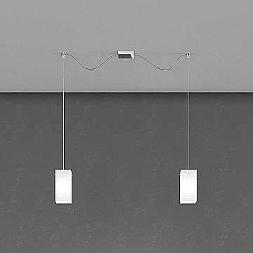 Sospensione Contemp Crazy Decentratori Metallo Cromo Vetro Bianco 2 Luci E27