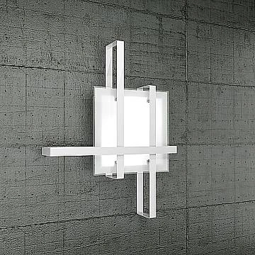 Plafoniera Industrial-Minimal Cross Metallo Bianco Vetro 2 Luci E27 70Cm