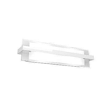 Applique Industrial-Minimal Cross Metallo Bianco Vetro 2 Luci E27 60Cm