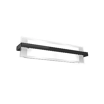 Applique Industrial-Minimal Cross Metallo Nero Vetro Bianco 2 Luci E27 60Cm