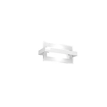 Applique Industrial-Minimal Cross Metallo Bianco Vetro 2 Luci E27 29Cm