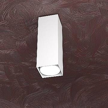 Plafoniera Moderna Cubica Area Metallo Bianco 1 Luce Gx53 25Cm