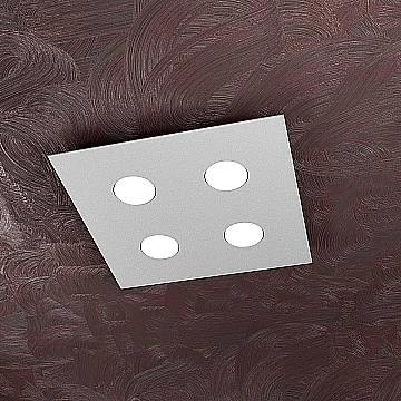 Plafoniera Moderna Area Metallo Grigio 4 Luci Gx53