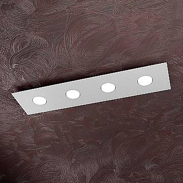 Plafoniera Moderna Rettangolare Area Metallo Grigio 4 Luci Gx53