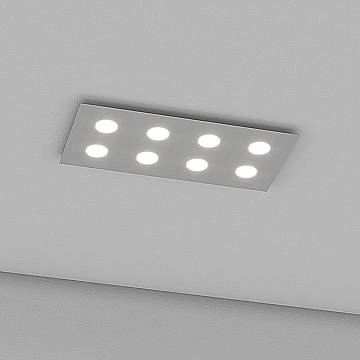 Plafoniera Moderna Area Metallo Grigio Metallo 8 Luci Gx53