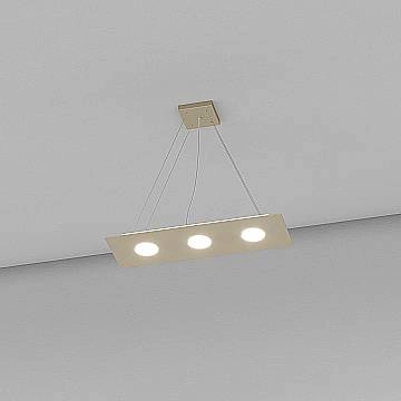 Lampadario Moderno Rettangolare Area Metallo Sabbia 3 Luci Gx53