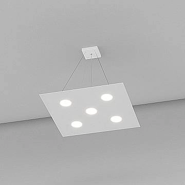 Lampadario Moderno Area Metallo Bianco 5 Luci Gx53