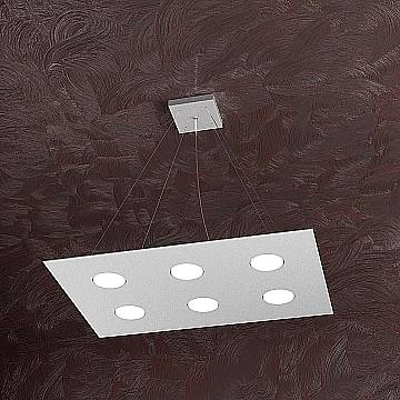 Lampadario Moderno Area Metallo Grigio 6 Luci Gx53
