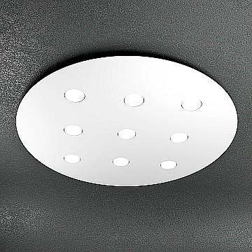 Plafoniera Moderna Tonda Cloud Metallo Bianco 9 Luci Gx53