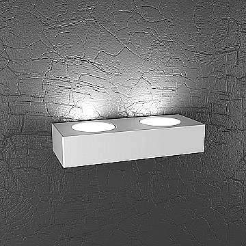 Applique Moderna Plate Metallo Bianco 2 Luci Gx53