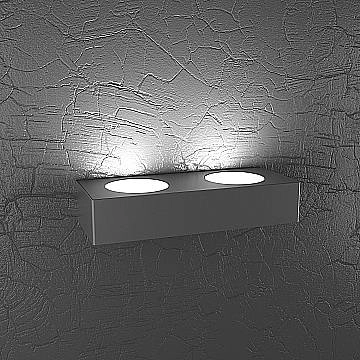 Applique Moderna Plate Metallo Antracite 2 Luci Gx53