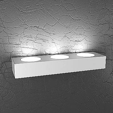 Applique Moderna Plate Metallo Bianco 3 Luci Gx53