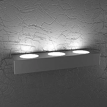 Applique Moderna Plate Metallo Antracite 3 Luci Gx53