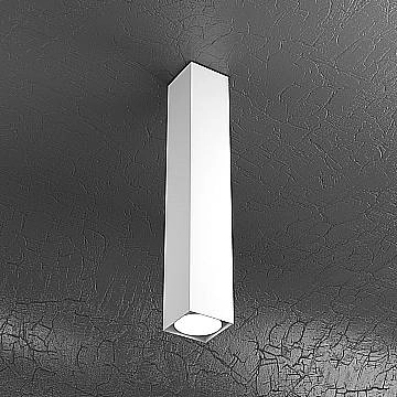 Plafoniera Moderna Cubica Plate Metallo Bianco 1 Luce Gx53