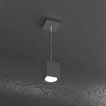 Sospensione Moderna Plate Metallo Antracite 1 Luce Gx53 10Cm
