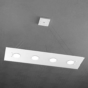 Sospensione Moderna Rettangolare Path Vetro Bianco 4 Luci Gx53 Sospensione Moderna Rettangolare Path Vetro Bianco 4 Luci Gx53