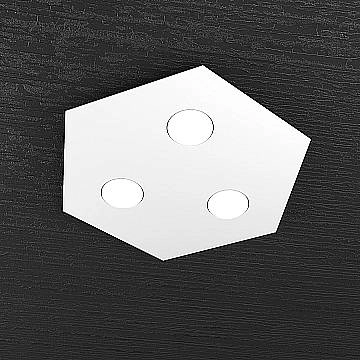 Plafoniera Industrial-Minimal Esagonale Hexagon Metallo Bianco 3 Luci Led 12X3W