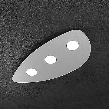 Plafoniera Moderna Shape Metallo Grigio 3 Luci Gx53