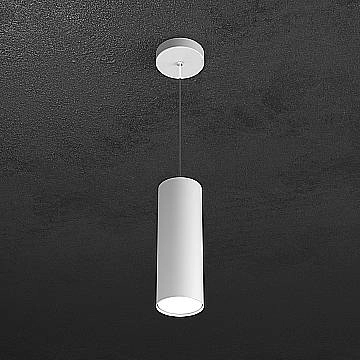 Sospensione Moderna Cilindrica Shape Metallo Bianco 1 Luce Gx53 25Cm