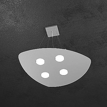 Sospensione Moderna Shape Metallo Grigio 4 Luci Gx53