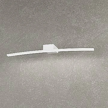 Applique Moderna Curved Metallo Bianco Diffusore Bianco Led 6W Calda 50Cm