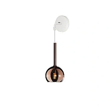 Applique Contemporanea Future Metallo Bianco Vetro Rame 1 Luce E27