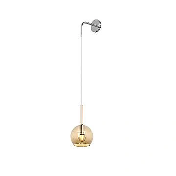 Applique Contemporanea Future Metallo Cromo Vetro Ambra 1 Luce E27