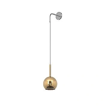 Applique Contemporanea Future Metallo Cromo Vetro Oro 1 Luce E27