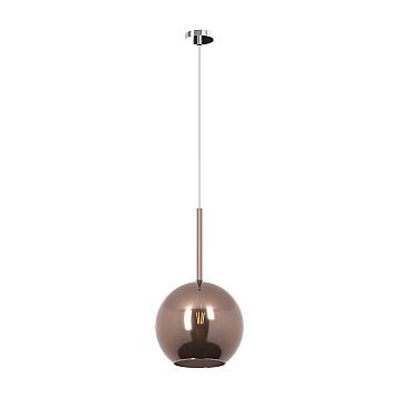 Sospensione Contemporanea Future Metallo Cromo Vetro Rame 1 Luce E27 D.25Cm