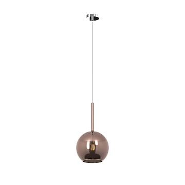 Sospensione Contemporanea Future Metallo Cromo Vetro Rame 1 Luce E27 D.20Cm