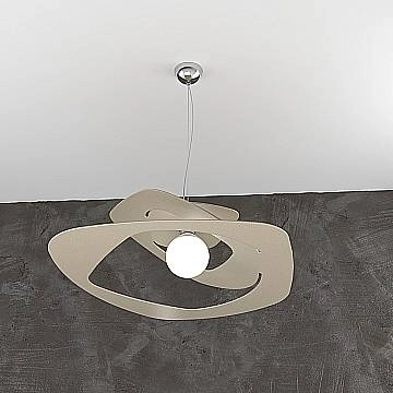 Sospensione Moderna Warped Metallo Sabbia 1 Luce E27 D.65Cm