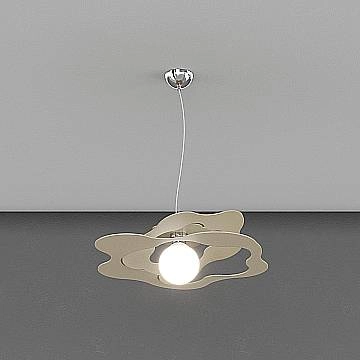Sospensione Moderna Ripples Metallo Sabbia 1 Luce E27 D.50Cm
